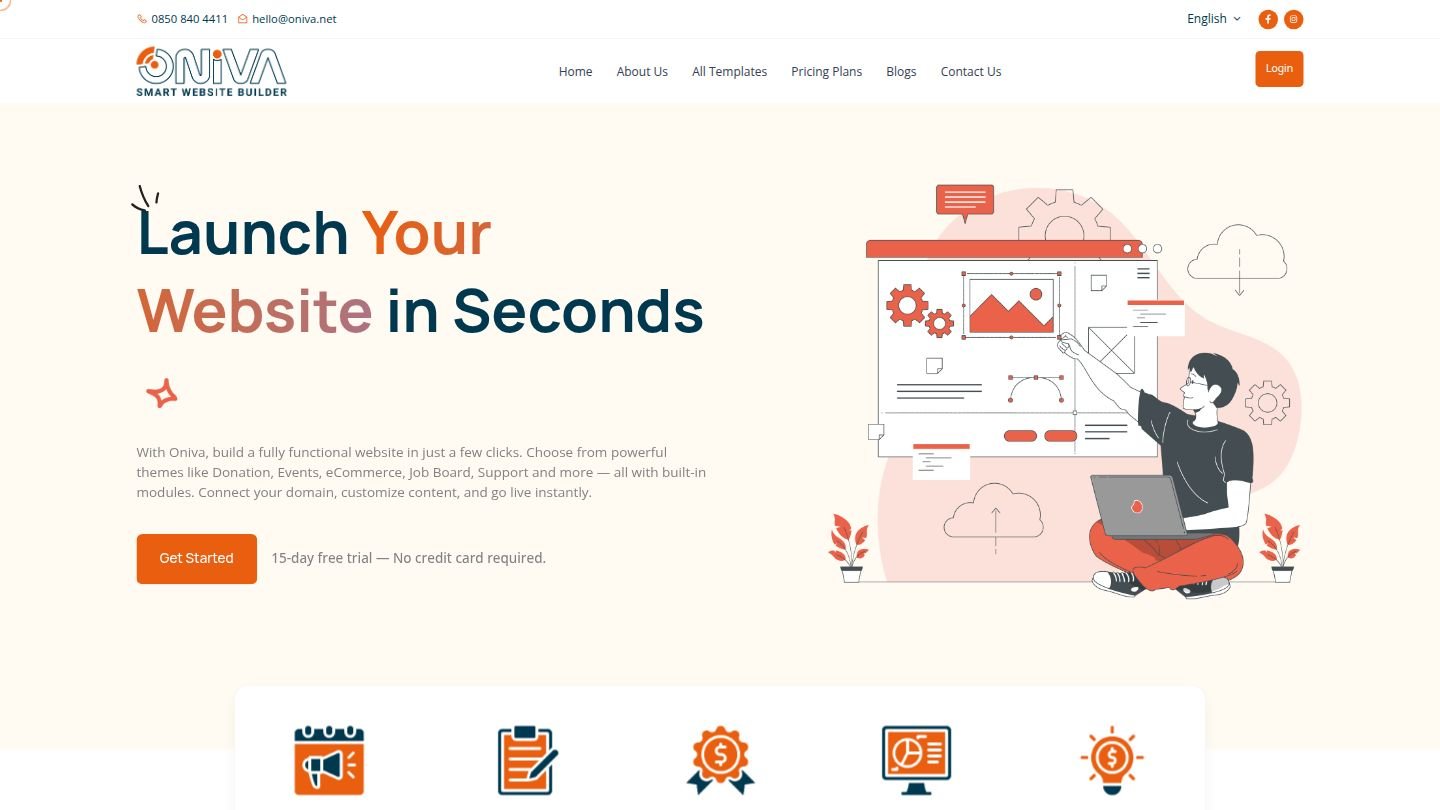 Oniva Web Site Builder - Launch Your Website in Seconds